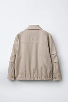 LINEN BLEND BOMBER JACKET