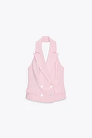 HALTER NECK DOUBLE BREASTED VEST