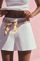 HIGH-WAISTED SCARF SHORTS