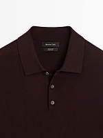 Short sleeve cotton knit polo shirt