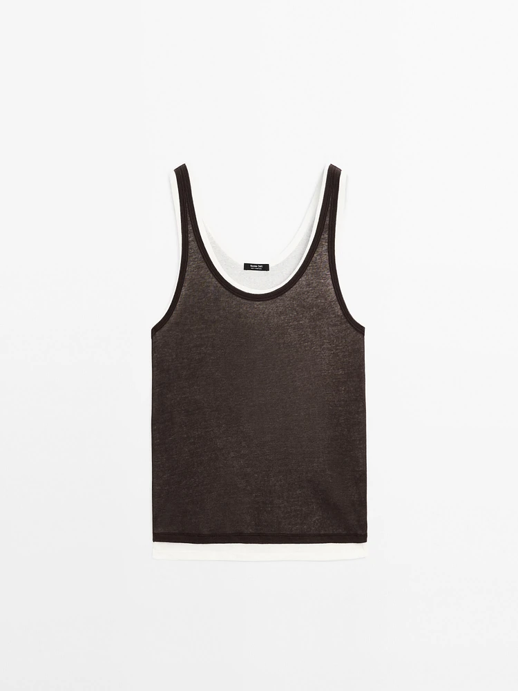 Débardeur double 100 % coton