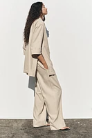 LINEN BLEND WIDE LEG PANTS