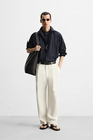CHEMISE EN COTON À EFFET PLISSÉ