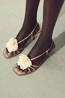 SANDALES À TALONS FLEUR