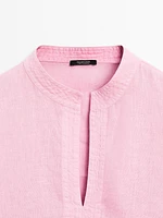 100% linen long sleeve shirt
