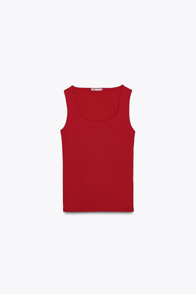WIDE STRAP POLYAMIDE TOP