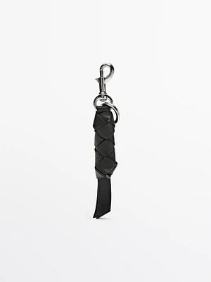 Braided nappa leather keyring