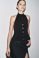 GILET HALTER À BOUTONS