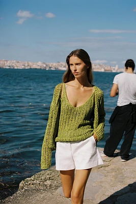 RIBBON KNIT TOP