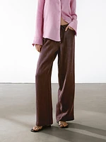 Pantalon droit avec poches 100 % lin