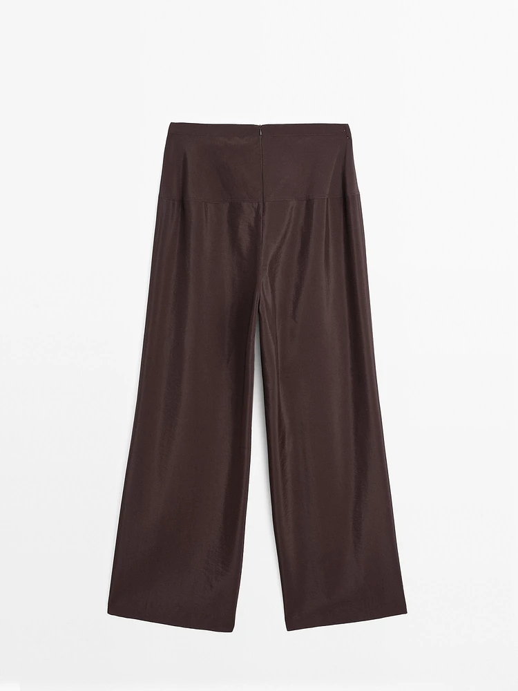 Flowing satin corset belt trousers - Limited Edition