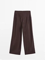 Flowing satin corset belt trousers - Limited Edition