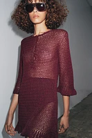 CROCHET KNIT MINI DRESS