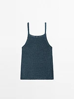 Top en maille à encolure américaine