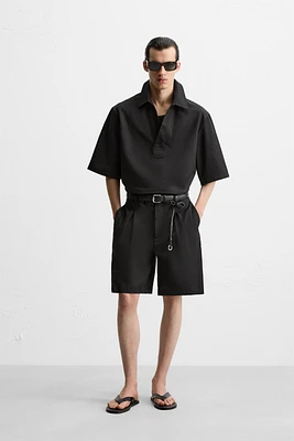 COTTON - LINEN POLO SHIRT
