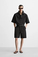 COTTON - LINEN POLO SHIRT
