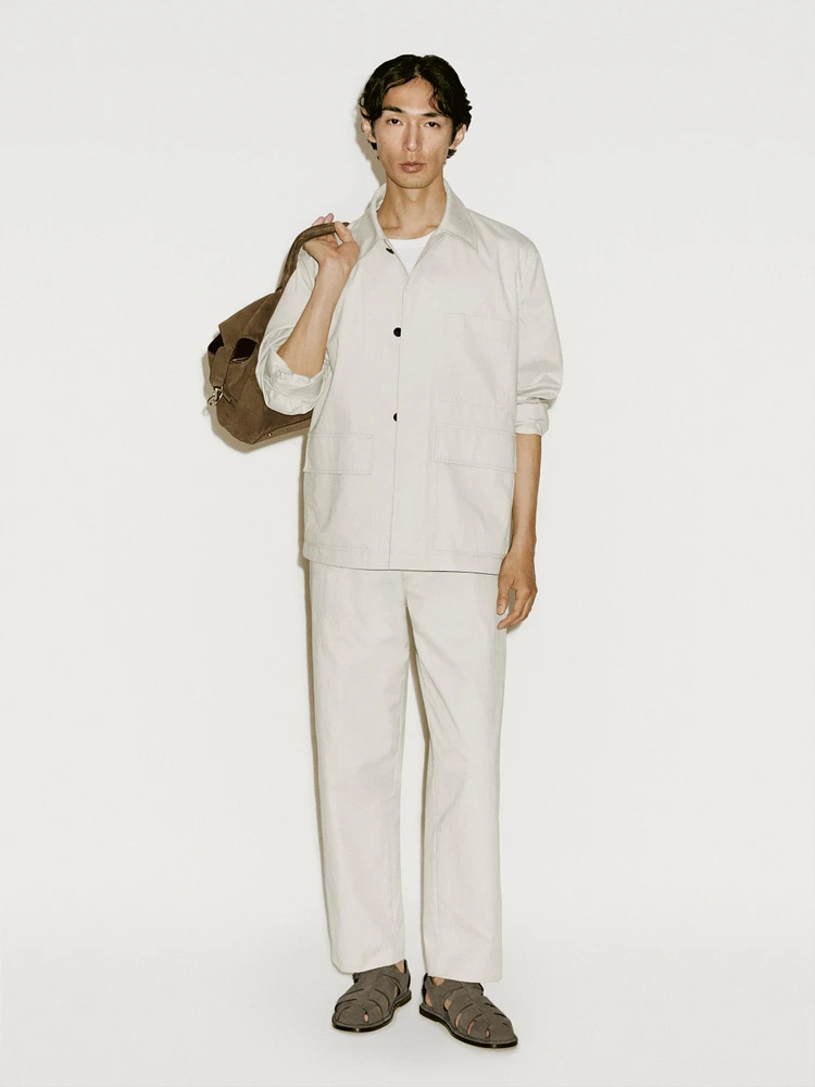 Cotton blend darted crepe trousers - Limited Edition