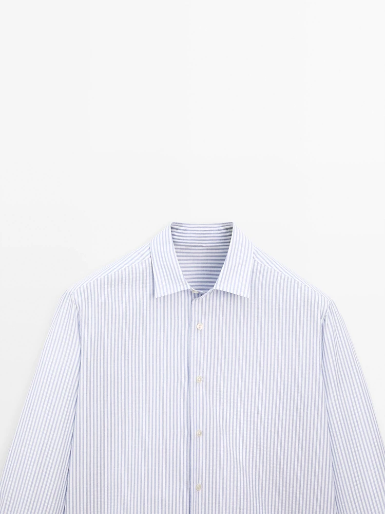 100% cotton regular fit striped shirt