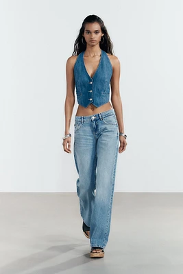 TRF WIDE LEG LOW RISE JEANS