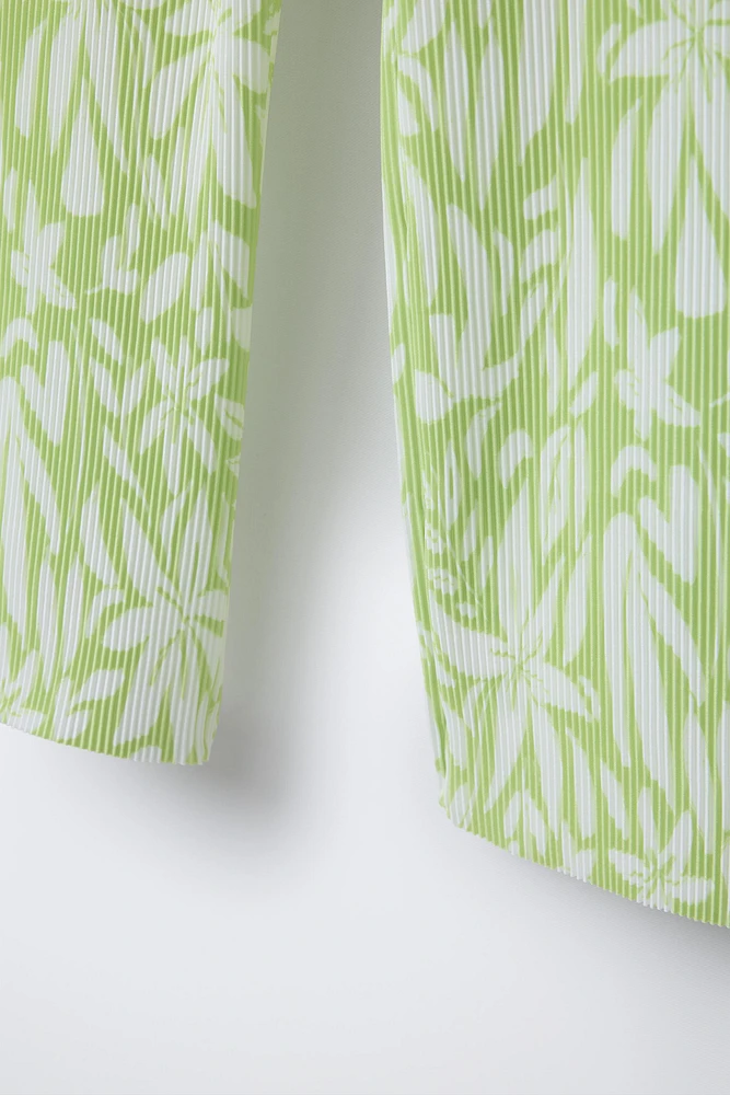 PLEATED PRINTED PANTS