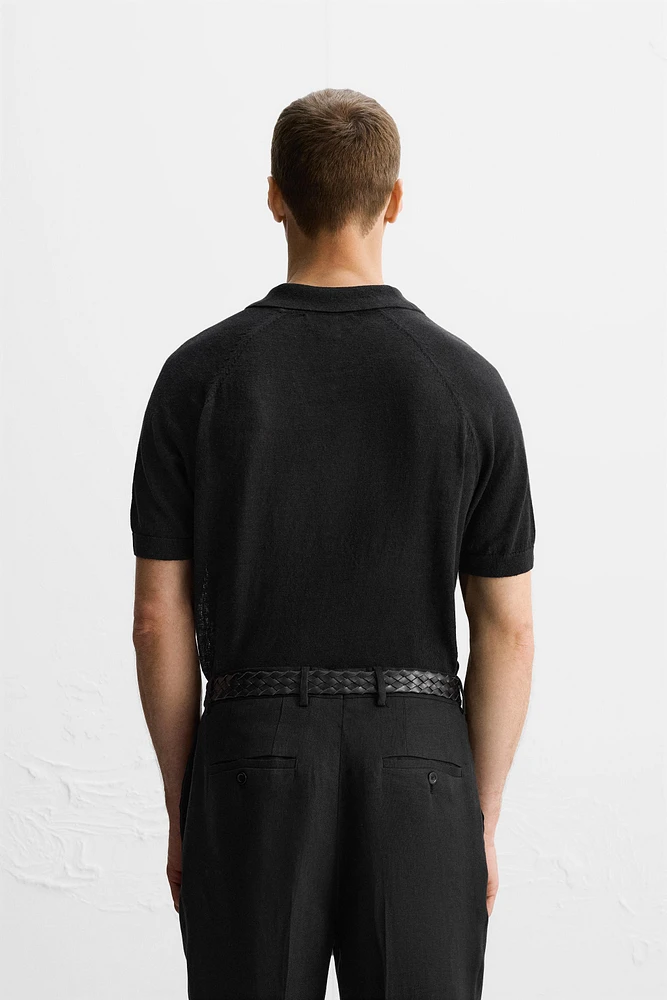 100% LINEN KNIT POLO SHIRT LIMITED EDITION