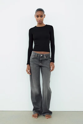 TRF MID-RISE WIDE LEG JEANS