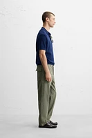 RIBBED KNIT POLO SHIRT
