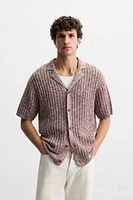 CONTRAST KNIT SHIRT