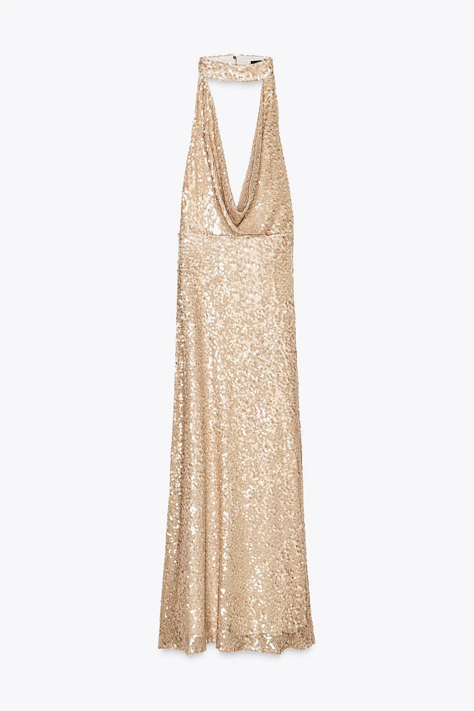 SEQUIN MIDI DRESS