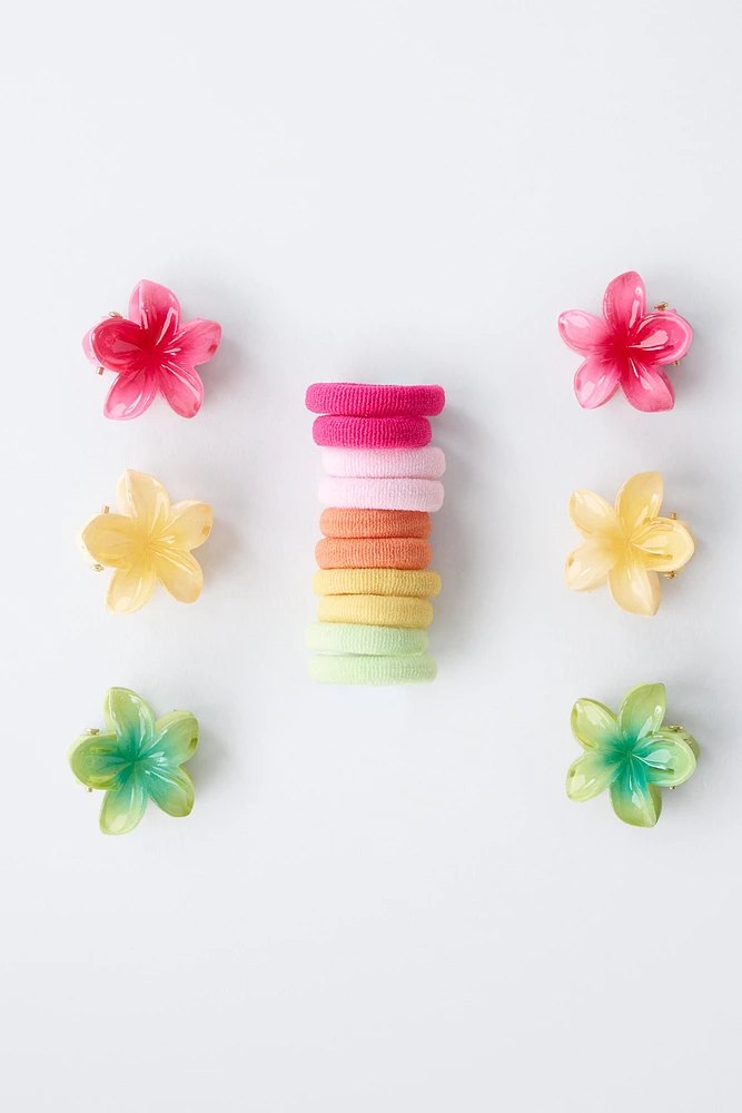 PETITE BOÎTE AVEC GOMMES ET PETITES PINCES FLEURS