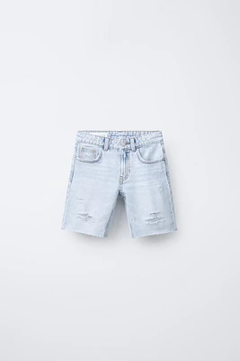 RIPPED DENIM SHORTS
