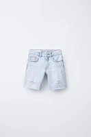 RIPPED DENIM SHORTS