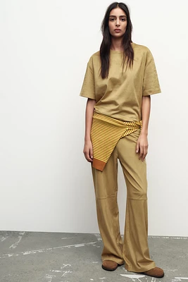 PANTALON EFFET DAIM
