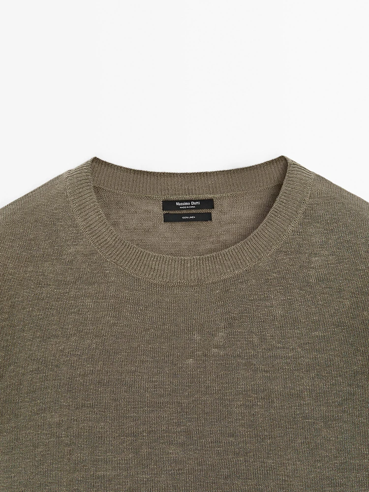 Pull manches courtes oversize lin