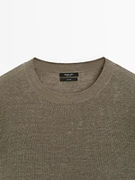 Pull manches courtes oversize lin