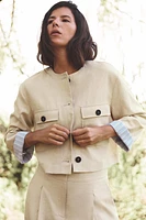 VESTE COURTE AVEC LIN