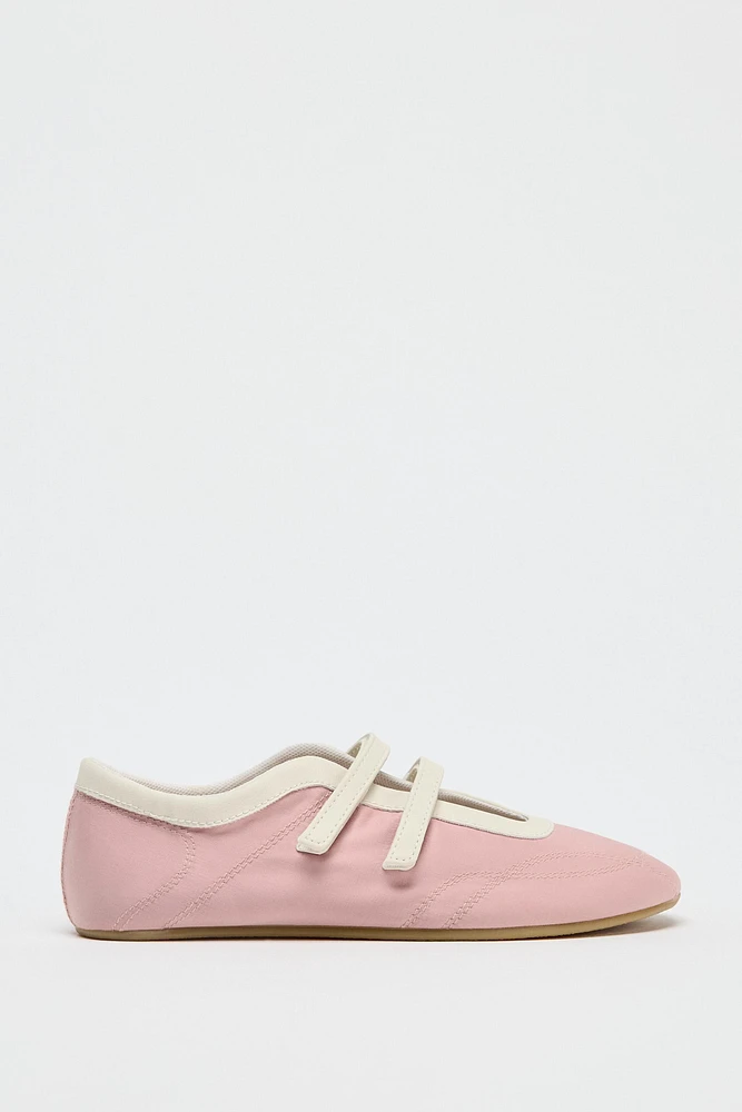 BALLERINES SURPIQÛRES EFFET SATINÉ