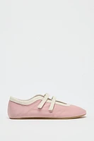 BALLERINES SURPIQÛRES EFFET SATINÉ
