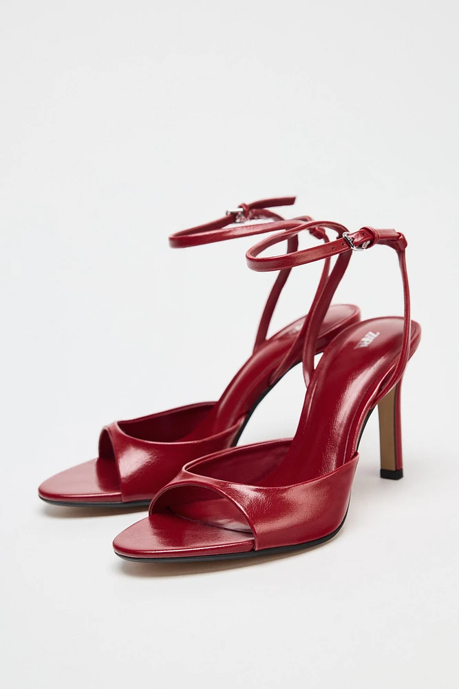 SANDALES À TALONS EFFET CRAQUELÉ