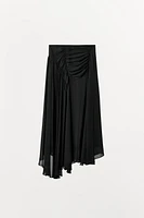 JUPE MIDI GEORGETTE DRAPÉE