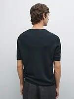 100% cotton short sleeve knit sweater