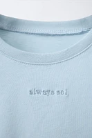 EMBROIDERED TEXT T-SHIRT