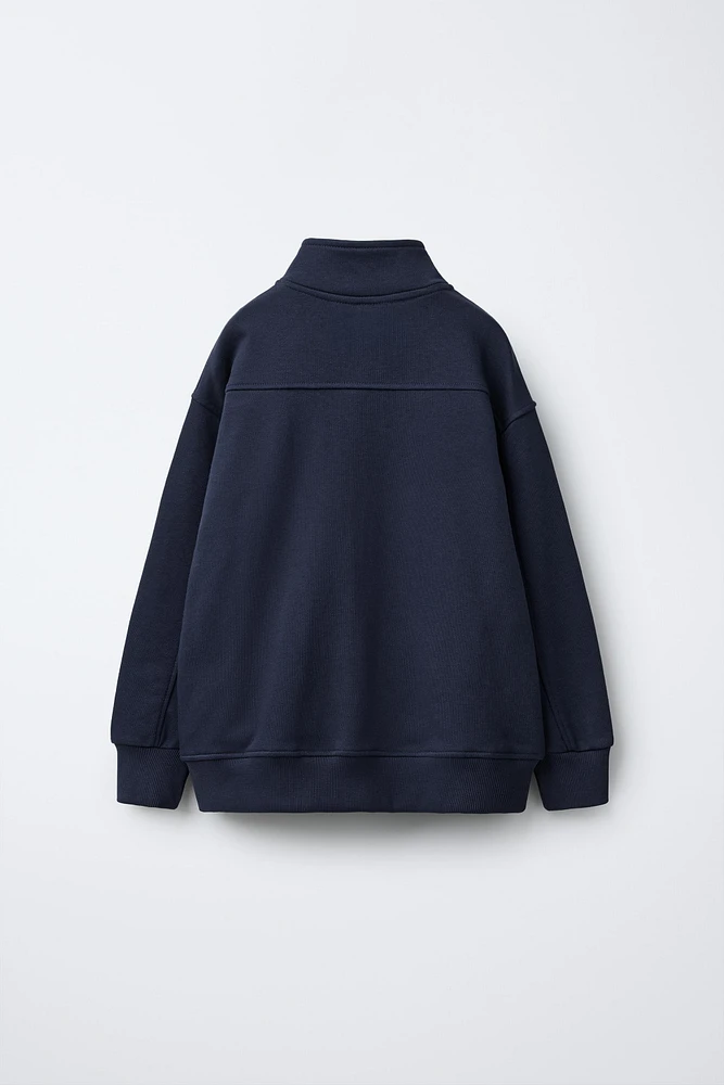 ZIP SWEATSHIRT AND LABEL BERMUDA SET