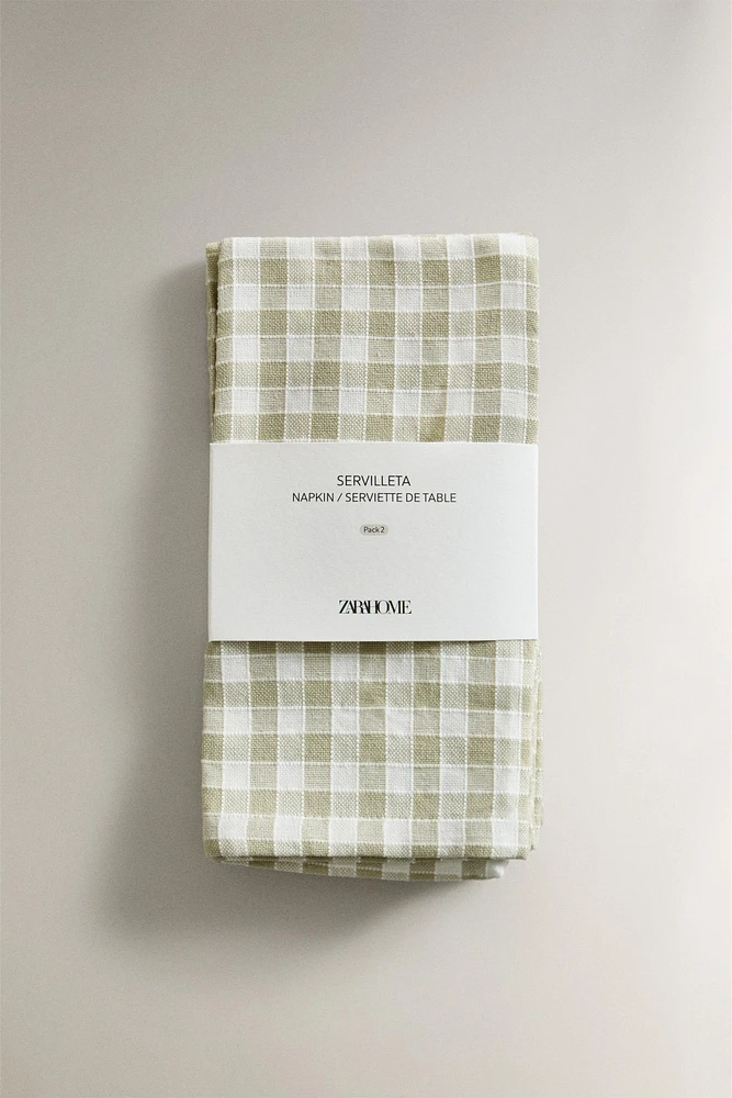 GINGHAM COTTON NAPKINS (SET OF 2)