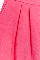 LINEN PLEATED SHORTS