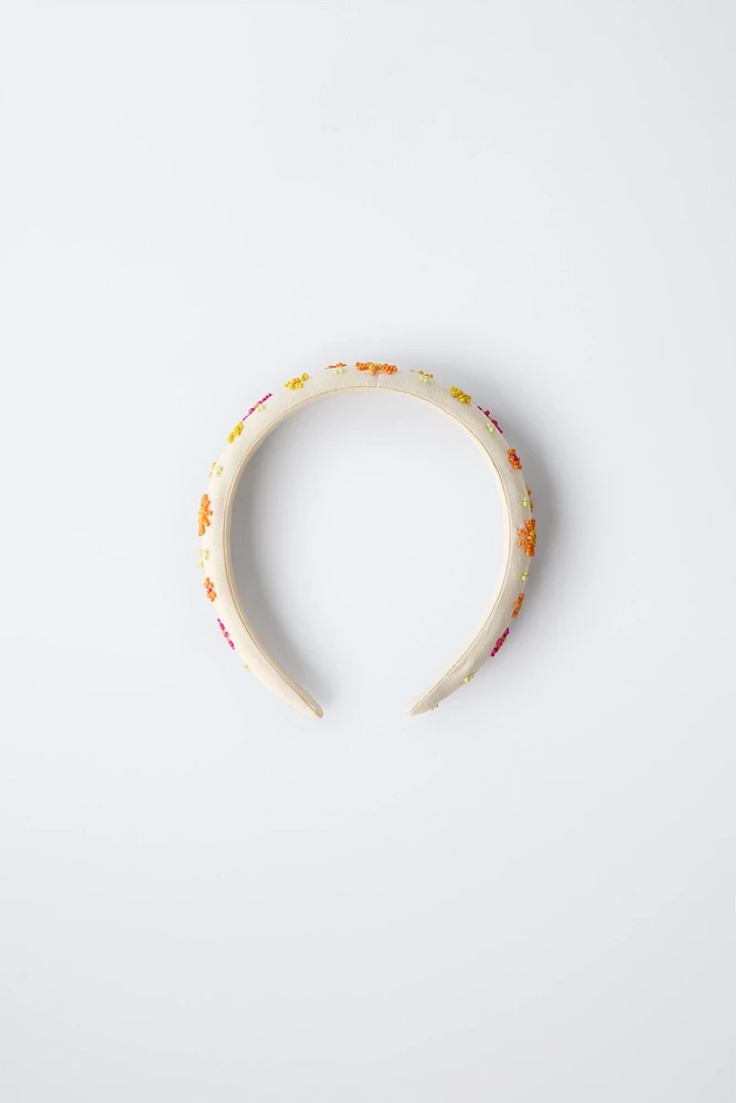 BEADED FLOWER HEADBAND
