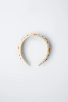 BEADED FLOWER HEADBAND