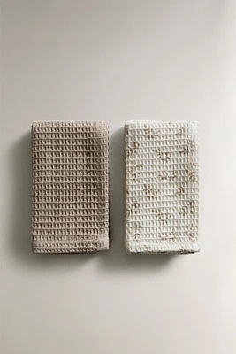 WAFFLE-KNIT KITCHEN TOWELS (SET OF 2)