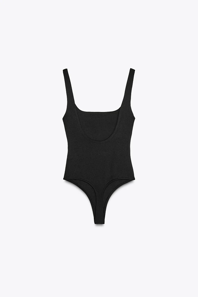 WIDE-STRAP POLYAMIDE BODYSUIT