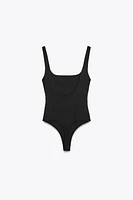 WIDE-STRAP POLYAMIDE BODYSUIT